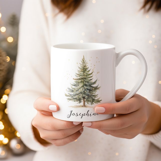Taza De Café Pino de árbol navideño acuático (Subido por el creador)