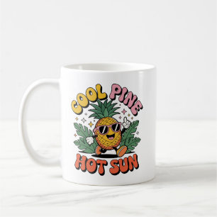 Taza De Café Pino Genial Sol Caliente Vibraciones de Piña Retro