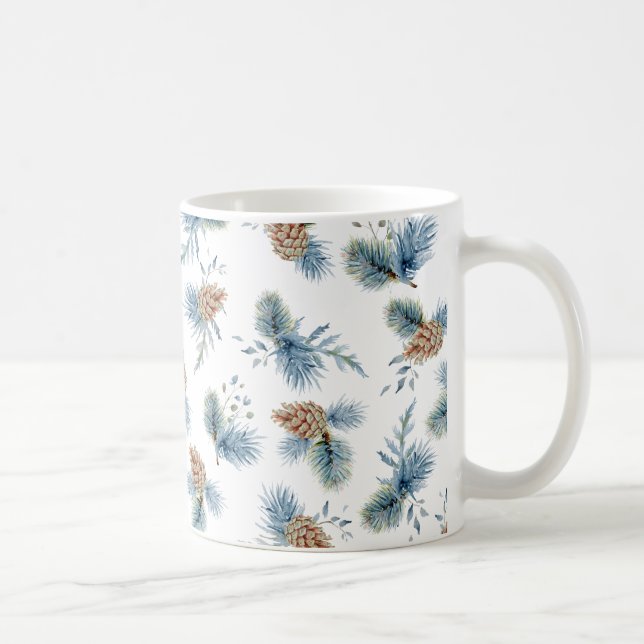Taza De Café Pino y verduras de invierno festivos (Derecha)
