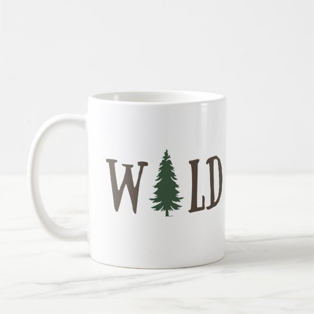 Taza De Café Pinos en el bosque silvestre (Izquierda)