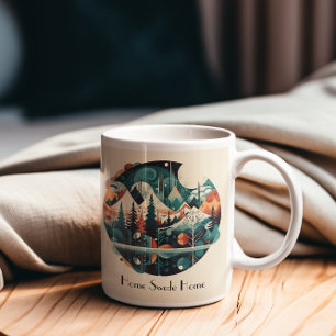Taza De Café Pinos y picos nórdicos, personalizado