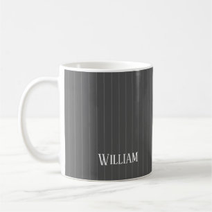 Taza De Café Pinstripes grises personalizadas