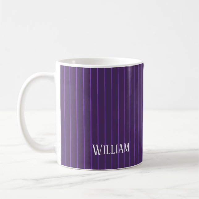 Taza De Café Pinstripes púrpuras (Izquierda)