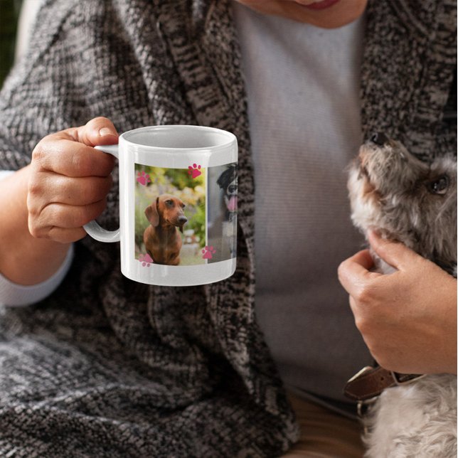 Taza De Café Pinta cúpula rosa imprime cuatro fotos Mascotas (Subido por el creador)