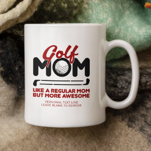 Taza De Café Pinta de la tipografía roja "GOLF MOM" de Guay de 