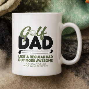 Taza De Café Pinta de la tipografía verde "GOLF DAD" de Guay de