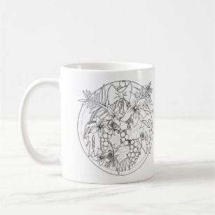 Taza De Café Pinta el cuadro tú mismo con un patrón tropical