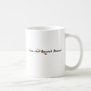 Taza de café pintada derecha del potro