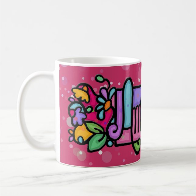 Taza de café pintada personalizado de AMANDA. PK. (Izquierda)