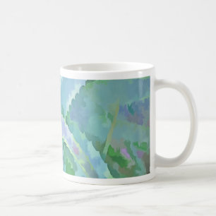 Taza De Café Pintado abstracto de áloe verde gris