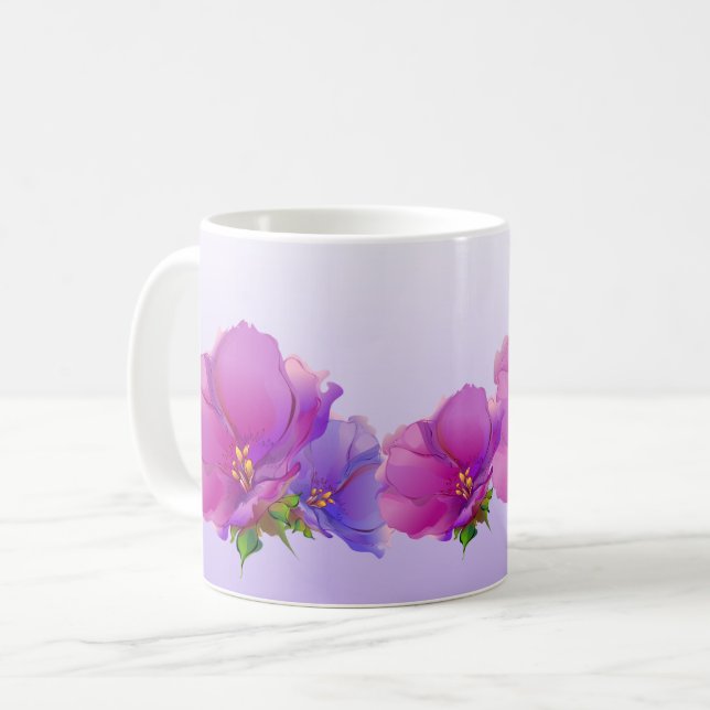 Taza De Café Pintado acuarela Floral Regalo del Día de la Madre (Anverso izquierdo)