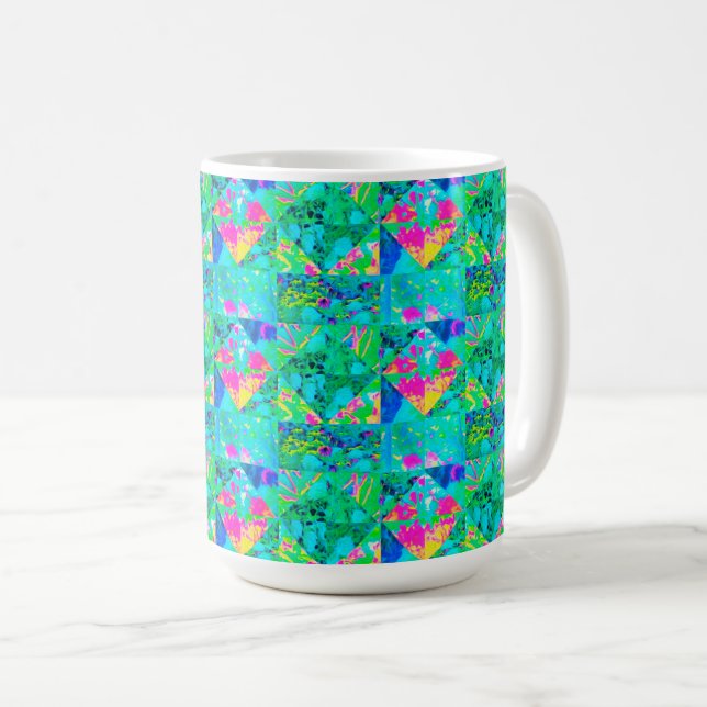 Taza De Café Pintado de carpintería de jardín con hidrangea y a (Anverso derecho)