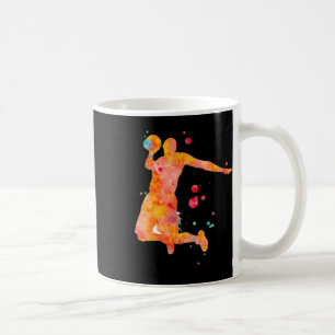 Taza De Café Pintado de color de agua del jugador de baloncesto