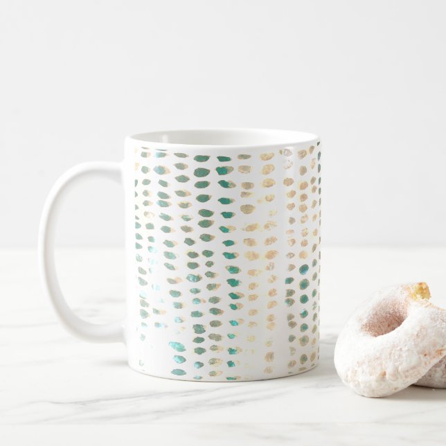 Taza De Café Pintado de guijarros de vidrio marino (Con donut)
