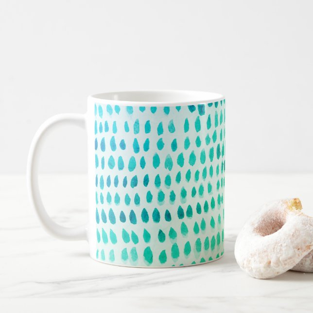 Taza De Café Pintado de guijarros de vidrio marino (Con donut)