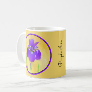 Taza De Café Pintado de iris morado - Perro original curado A