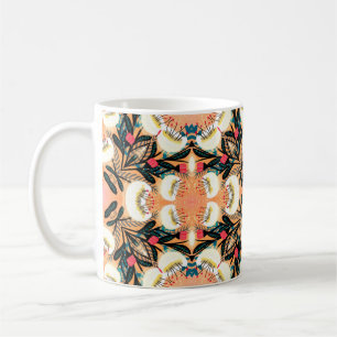 Taza De Café Pintado de mano de patrón plegable simétrico fol