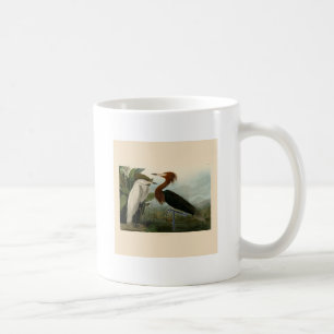 Taza De Café Pintado de vida salvaje morado de la garza Audubon