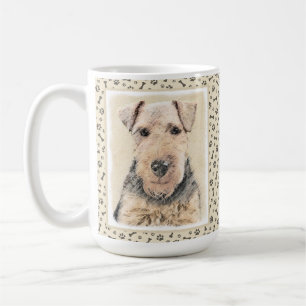 Taza De Café Pintado de Welsh Terrier - Arte de Perro Original.