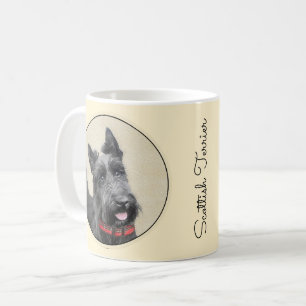 Taza De Café Pintado Terrier Escocés - Arte Perro Original