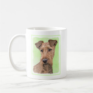 Taza De Café Pintado Terrier Irlandés - Arte de Perro Original.