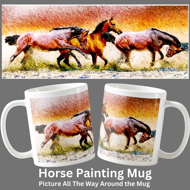 Taza De Café Pintando caballos en (Subido por el creador)