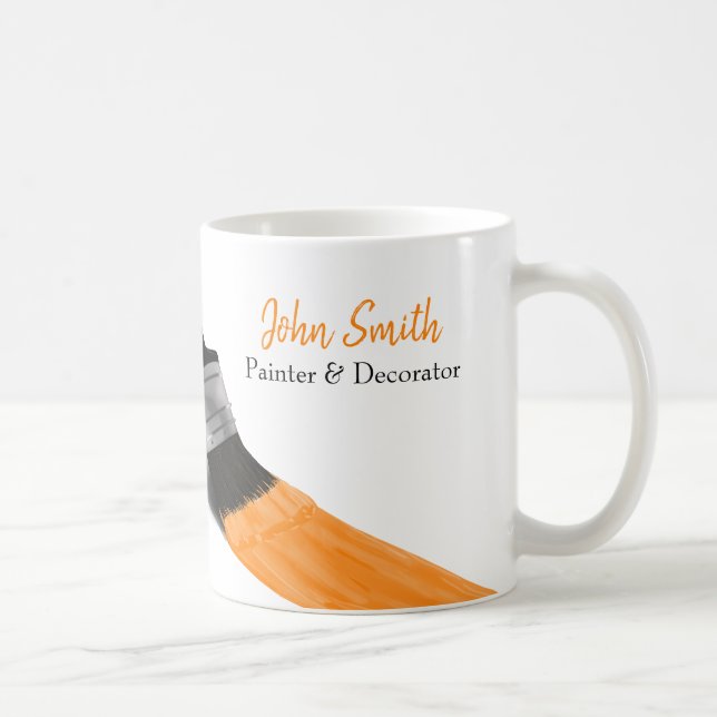 Taza De Café Pintar Naranja de pincel de la empresa de servicio (Derecha)