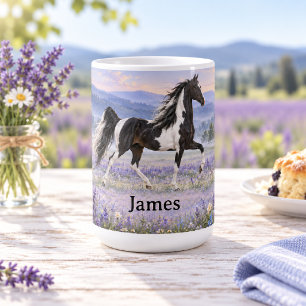 Taza De Café Pinto American Saddlebred personalizado Lavanda
