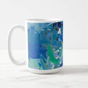 Taza De Café Pintura abstracta al cuchillo de paleta del océano