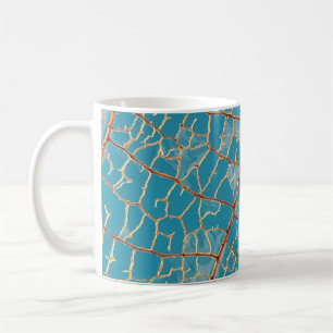 Taza De Café Pintura abstracta azul y blanco