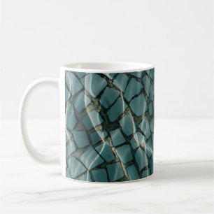 Taza De Café Pintura abstracta azul y blanco