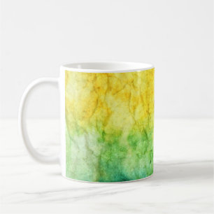 Taza De Café pintura abstracta azul y verde naranja