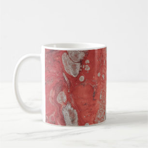 Taza De Café Pintura abstracta en rojo y blanco