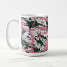 Pintura abstracta en rosa y verde