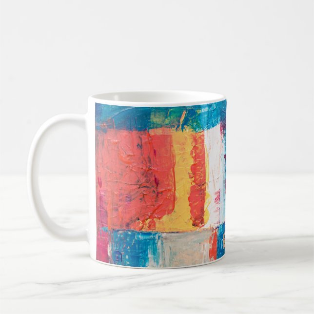 Taza De Café Pintura abstracta multicolor (Izquierda)