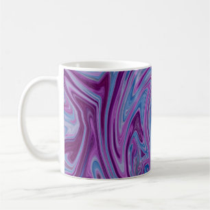 Taza De Café Pintura abstracta púrpura y azul
