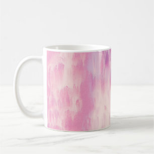 TAZA DE CAFÉ PINTURA ABSTRACTA VERDE Y BLANCA