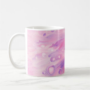 TAZA DE CAFÉ PINTURA ABSTRACTA VERDE Y BLANCA