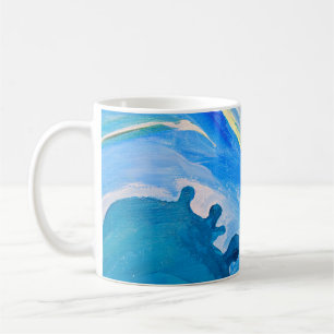 Taza De Café Pintura acrílica colorida, fondo texturado.