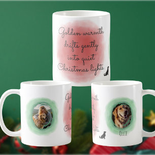Taza De Café Pintura al agua de Navidad Retriever Dorado Person
