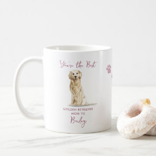 Taza De Café Pintura al agua Mamá perro retriever dorado   Foto