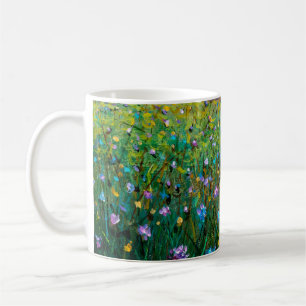 Taza De Café  pintura al óleo de flores, hermosas flores de cam