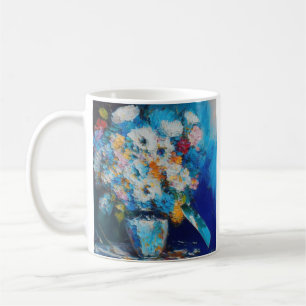 Taza De Café Pintura al óleo Flores en un jarrón