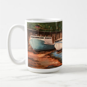 Taza De Café Pintura artesanal original de la aldea pesquera