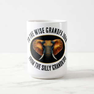Taza De Café Pintura artística del elefante sabio con orejas do
