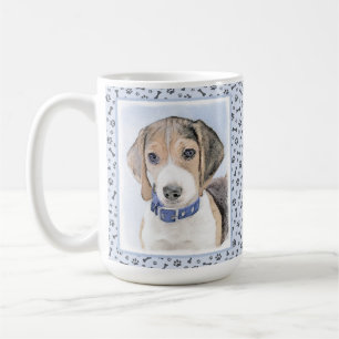 Taza De Café Pintura Beagle - Arte Perro Original Cuto