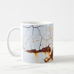 Taza De Café Pintura blanca rota, auto oxidado.