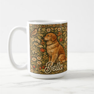 Taza De Café Pintura boho elegante vintage de Golden Retriever