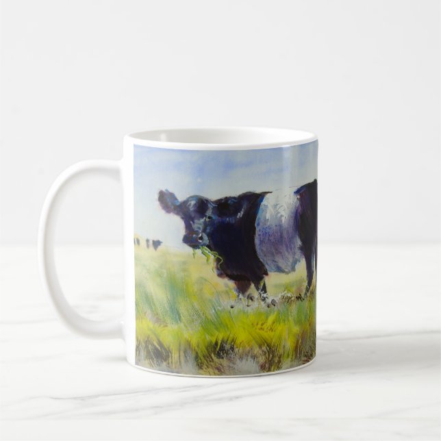 Taza De Café Pintura ceñida de la vaca de Galloway (Izquierda)
