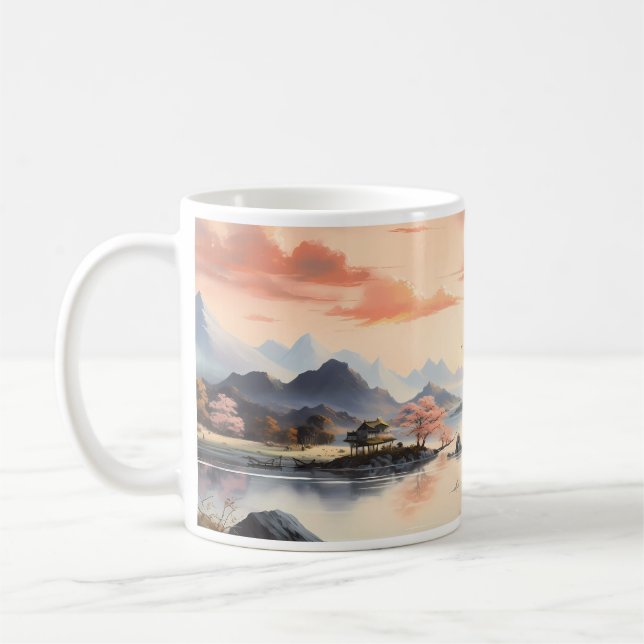 Taza De Café Pintura con tinta de primavera (Izquierda)